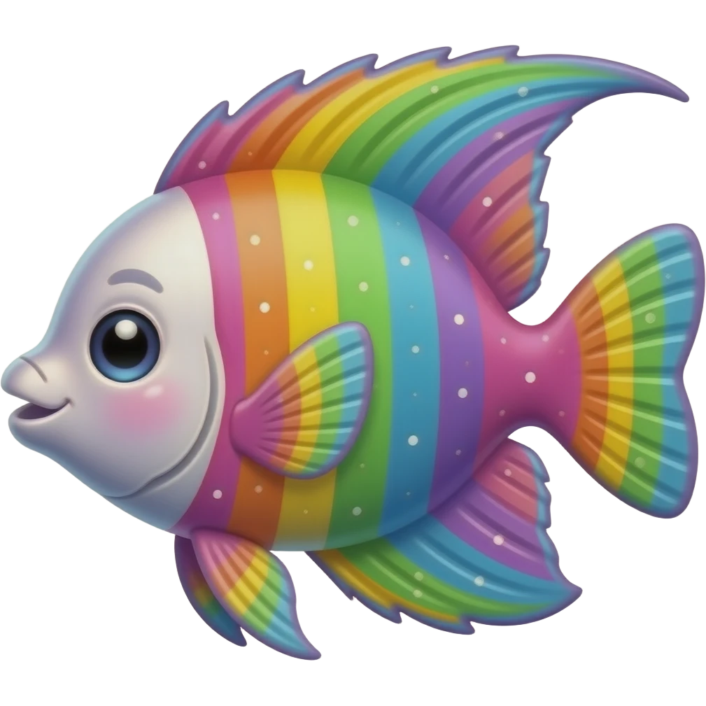 Lisa frank sparkly rainbow angelfish with pearls emoji