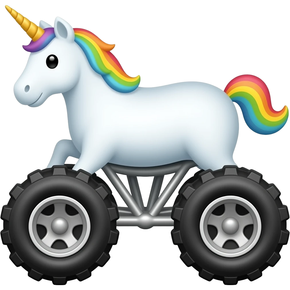 rainbow unicorn monster truck emoji