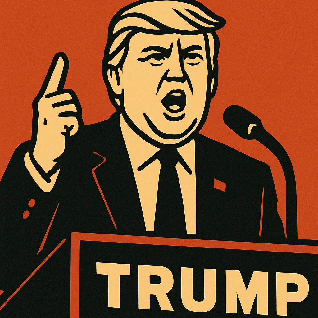Donald Trump speaking at a rally emoji