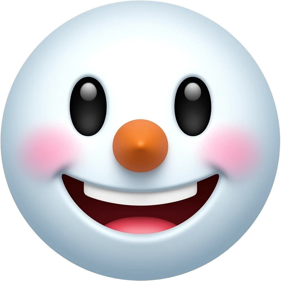 웃고 있는 눈사람 얼굴 emoji