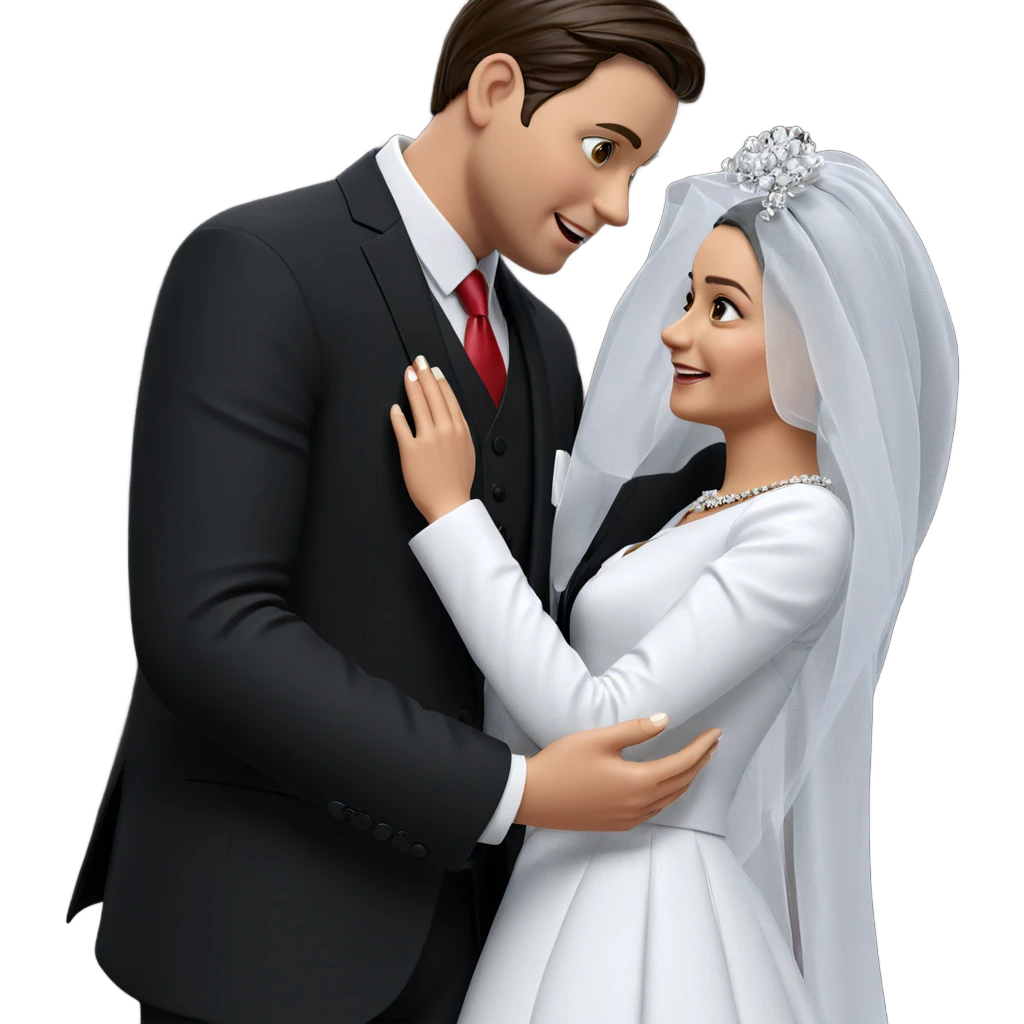 wedding couple in formal attire emoji