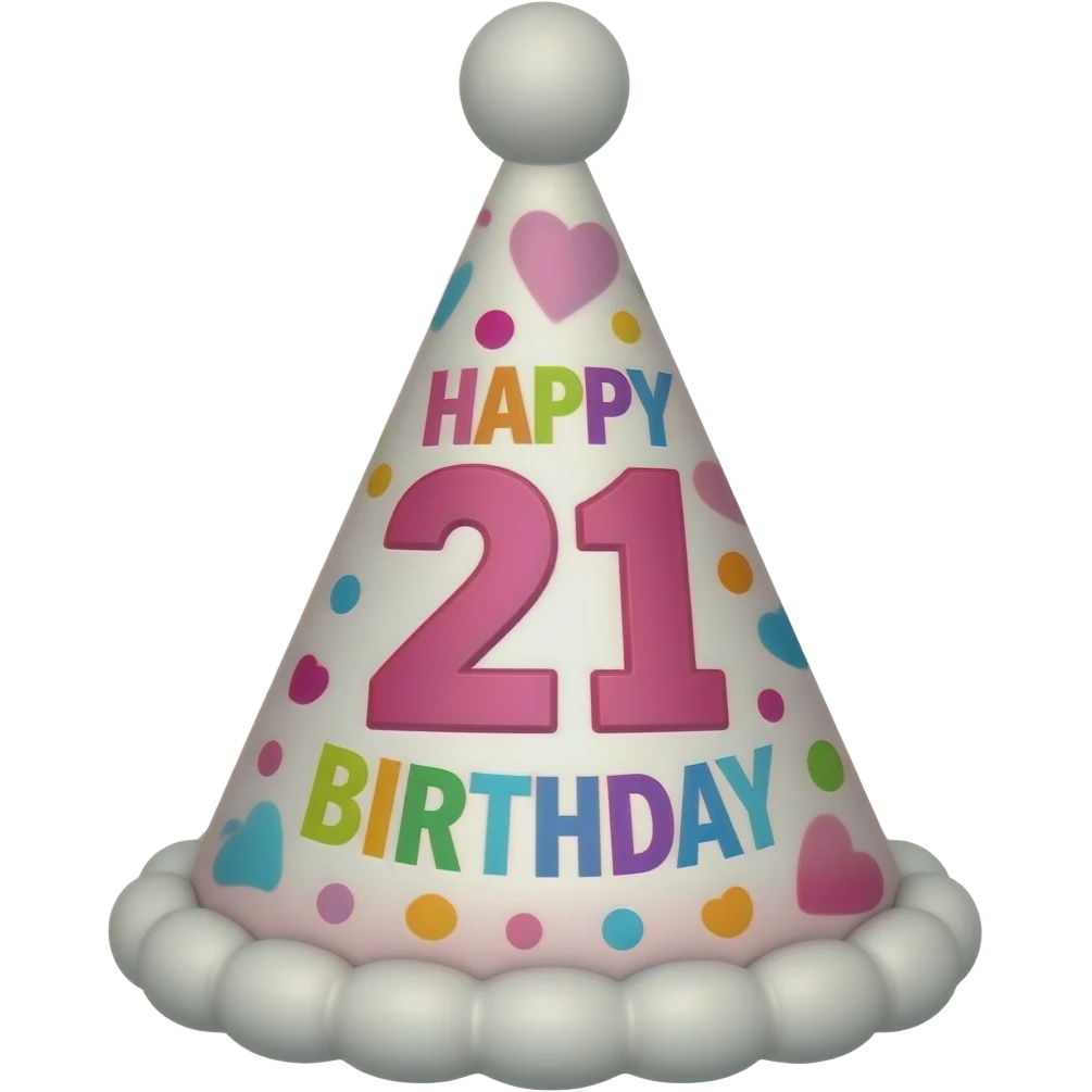 HAPPY 21ST BIRTHDAY HAT emoji