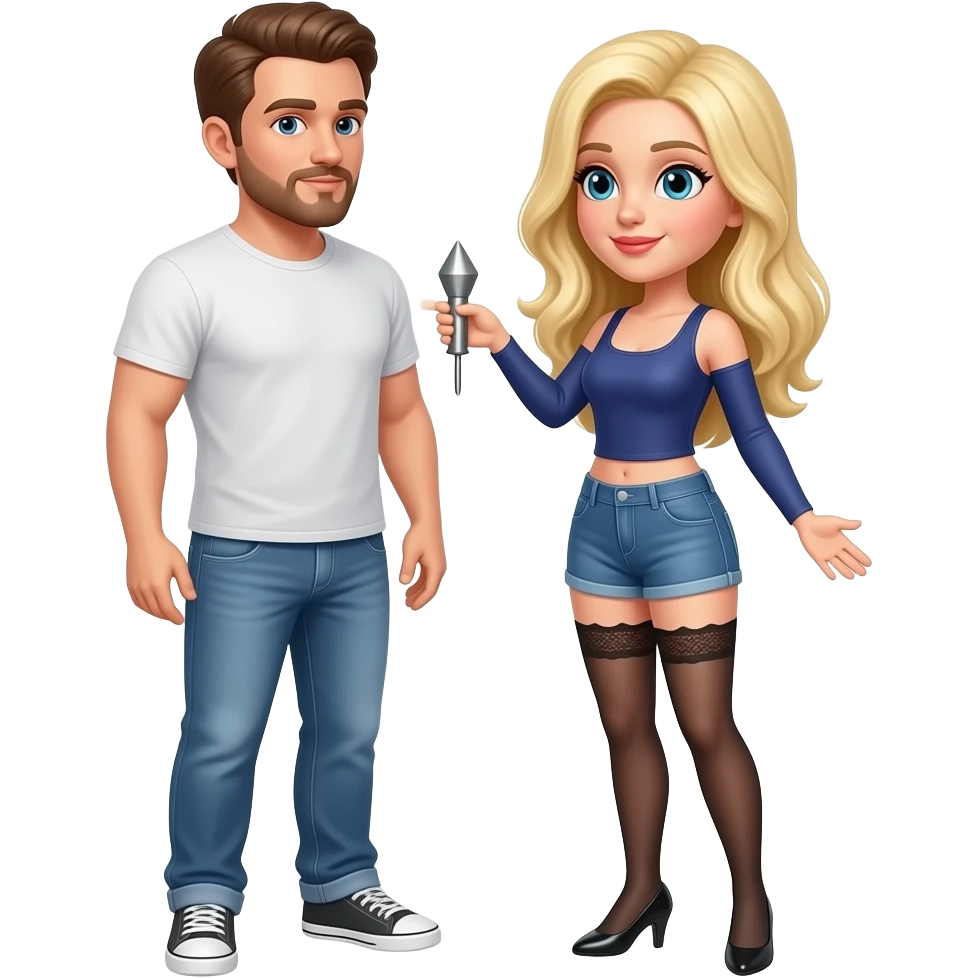 Blond woman Anal Pegging a man emoji