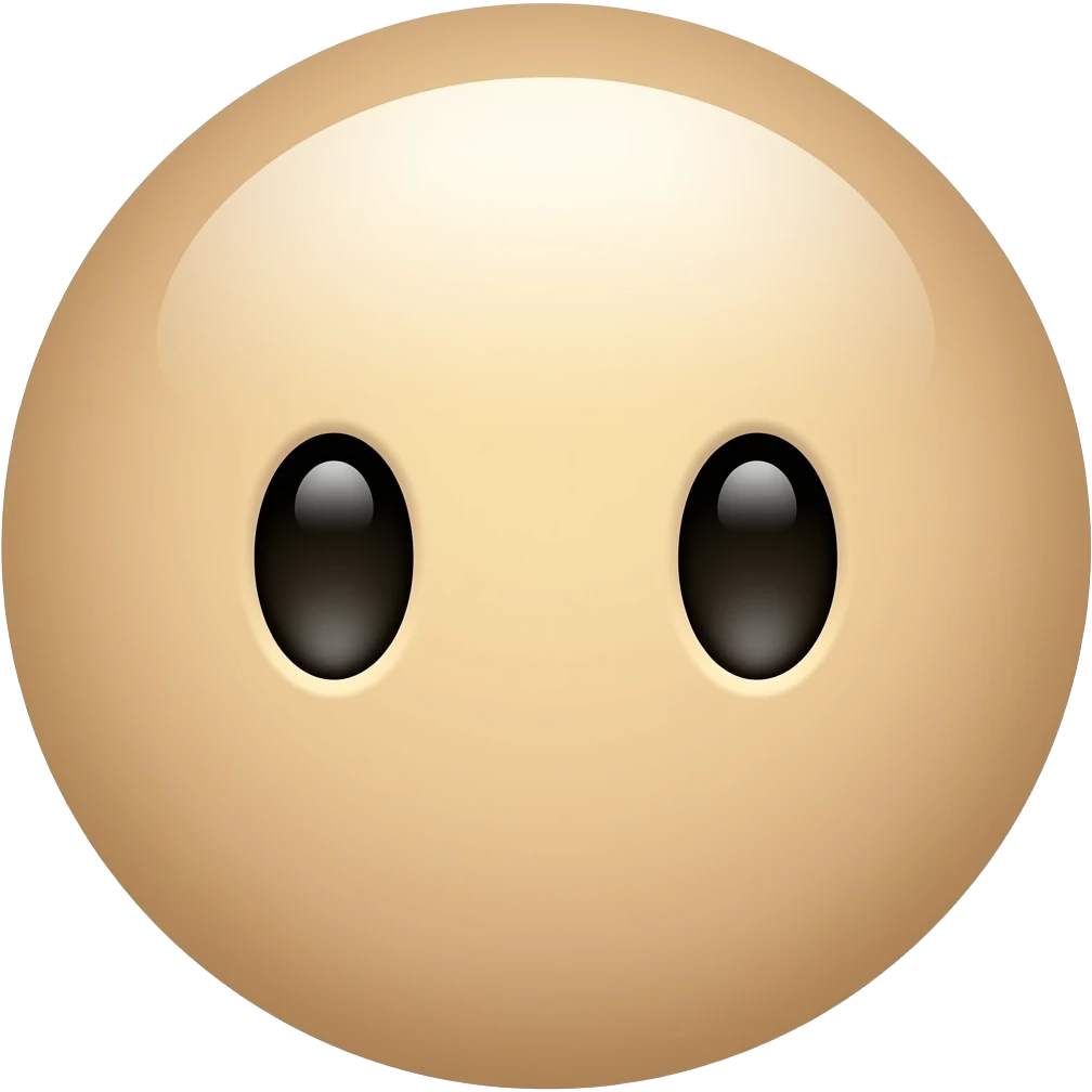 emoji con ojeras, emoji redondo sin orejas y sin nariz, sin apariencia humana emoji