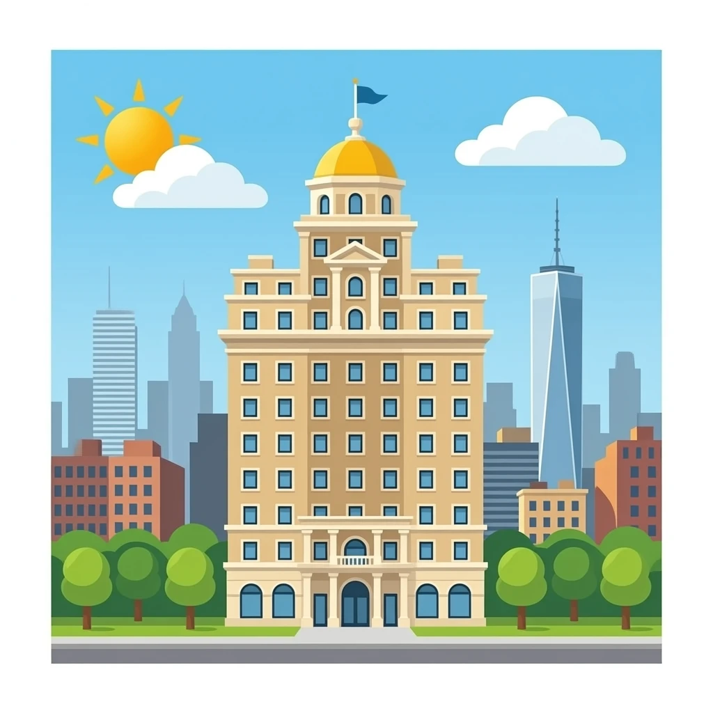 HOTEL Building in New York  Statue of Liberty emoji