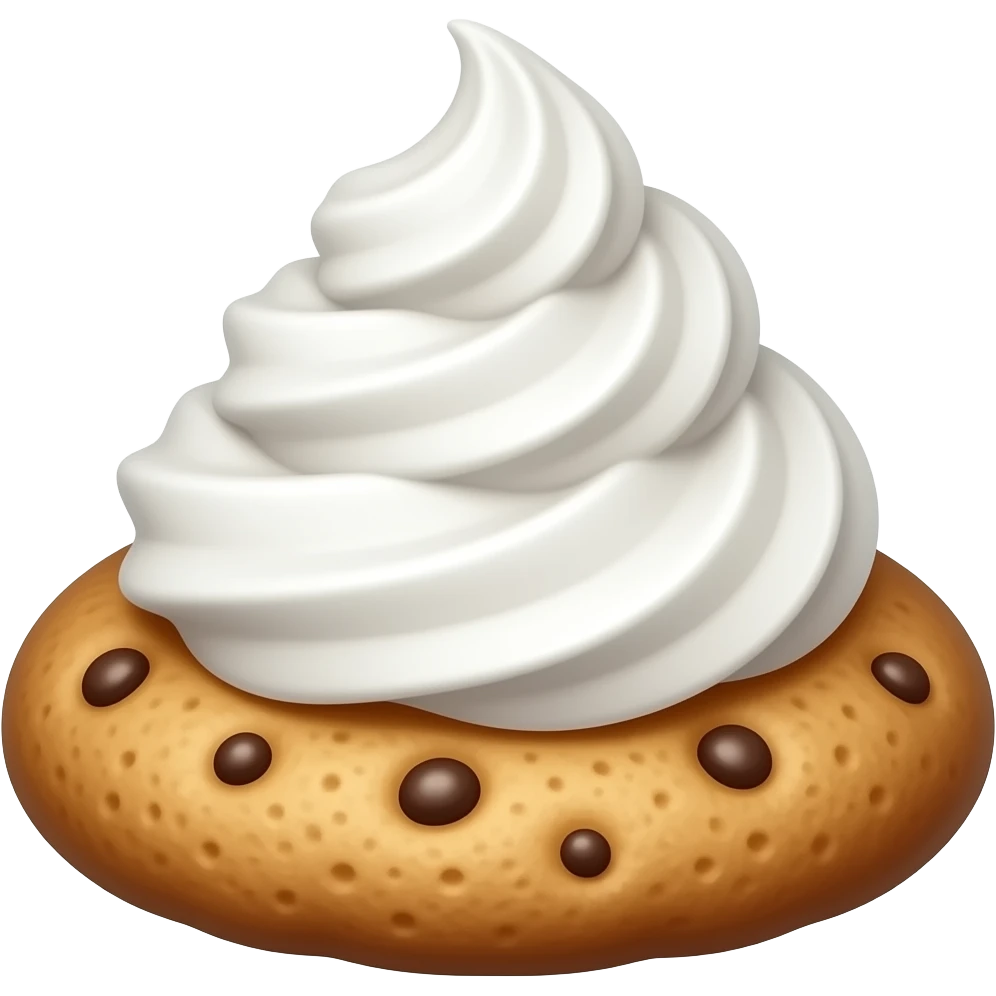 Yellow cookie woth whip cream emoji