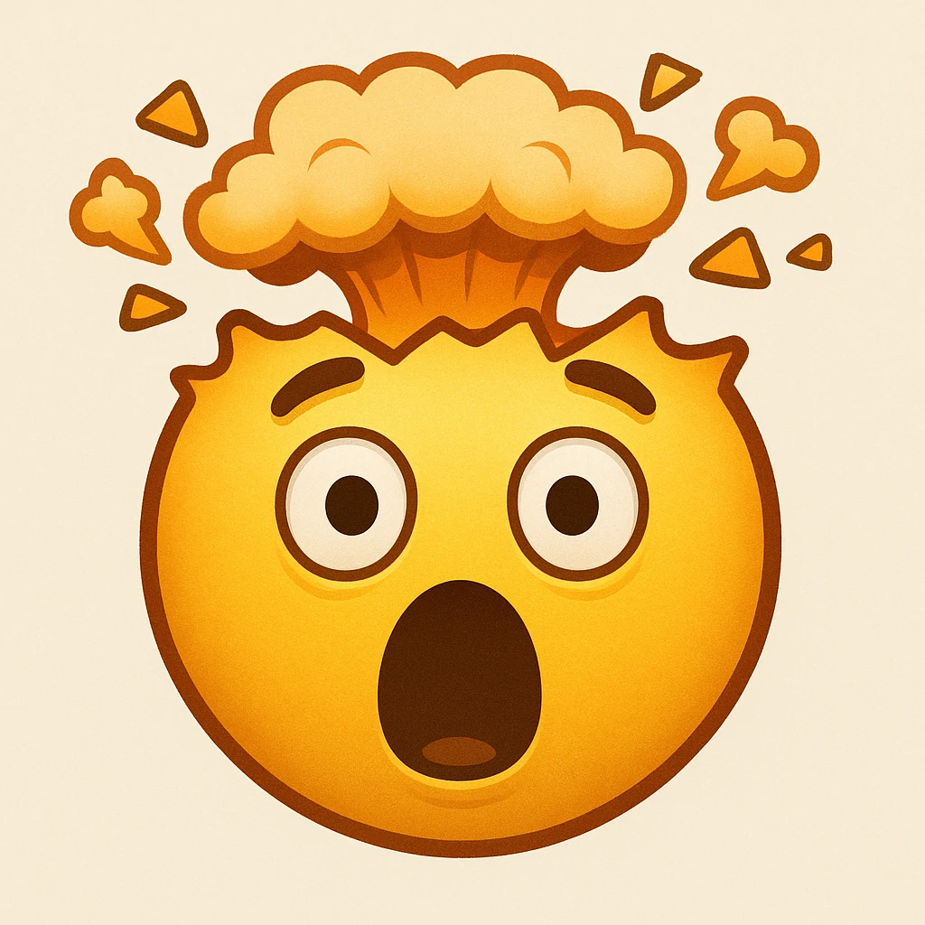 yellow face with exploding head emoji