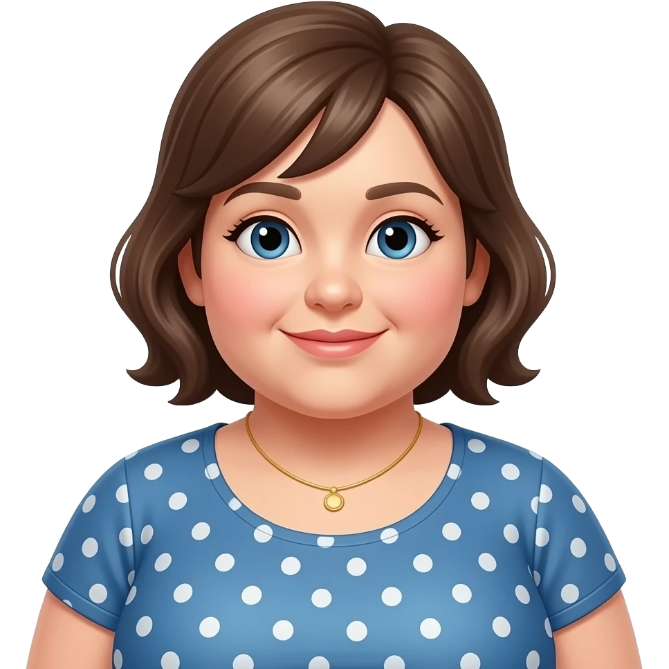 Overweight  haired plump short woman emoji