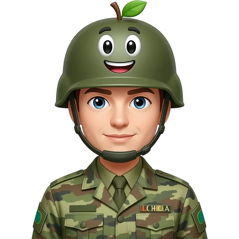 soldier apple emoji helmet and uniform same color emoji
