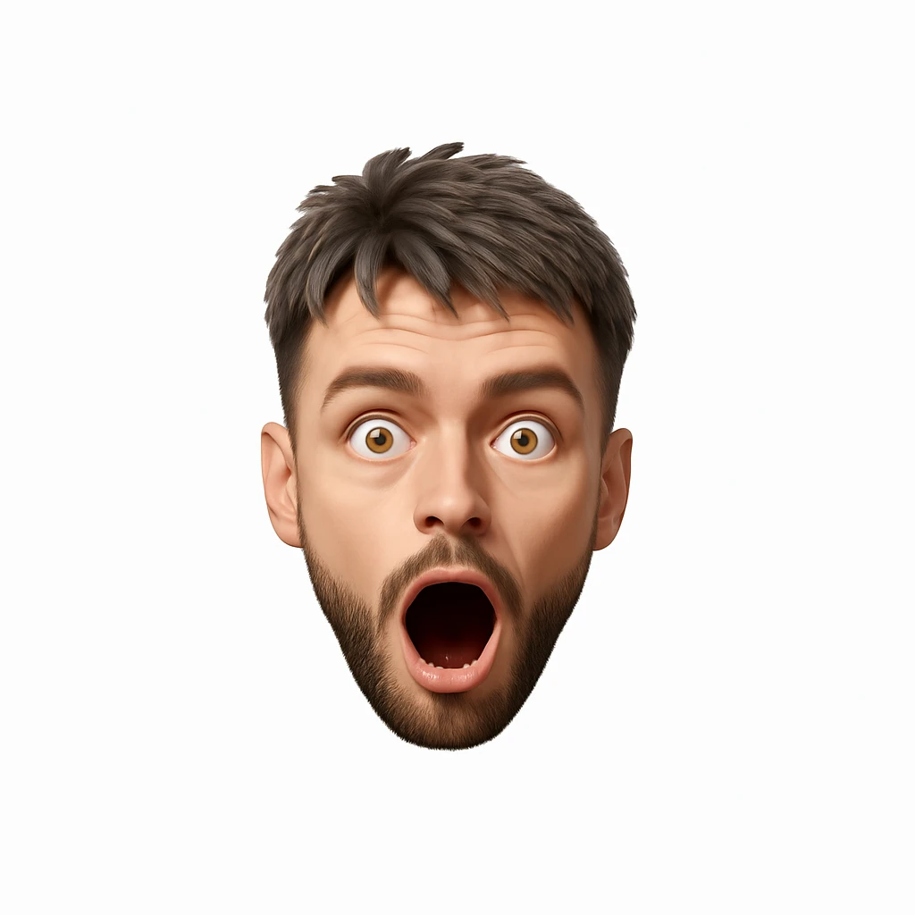 сделай это же лицо, только удивленное emoji