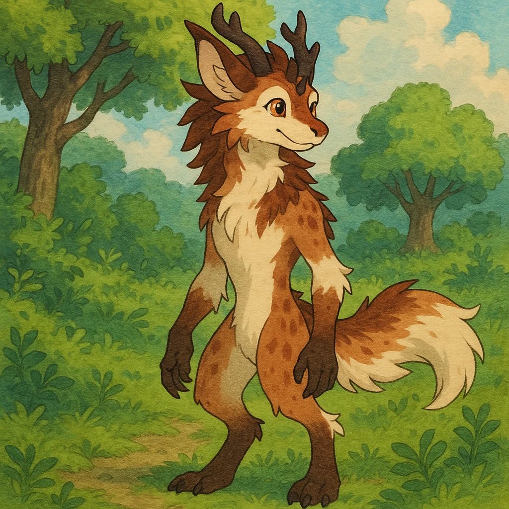 "Vernid" in full body (an open fantasy creature species by LiLaiRa) emoji