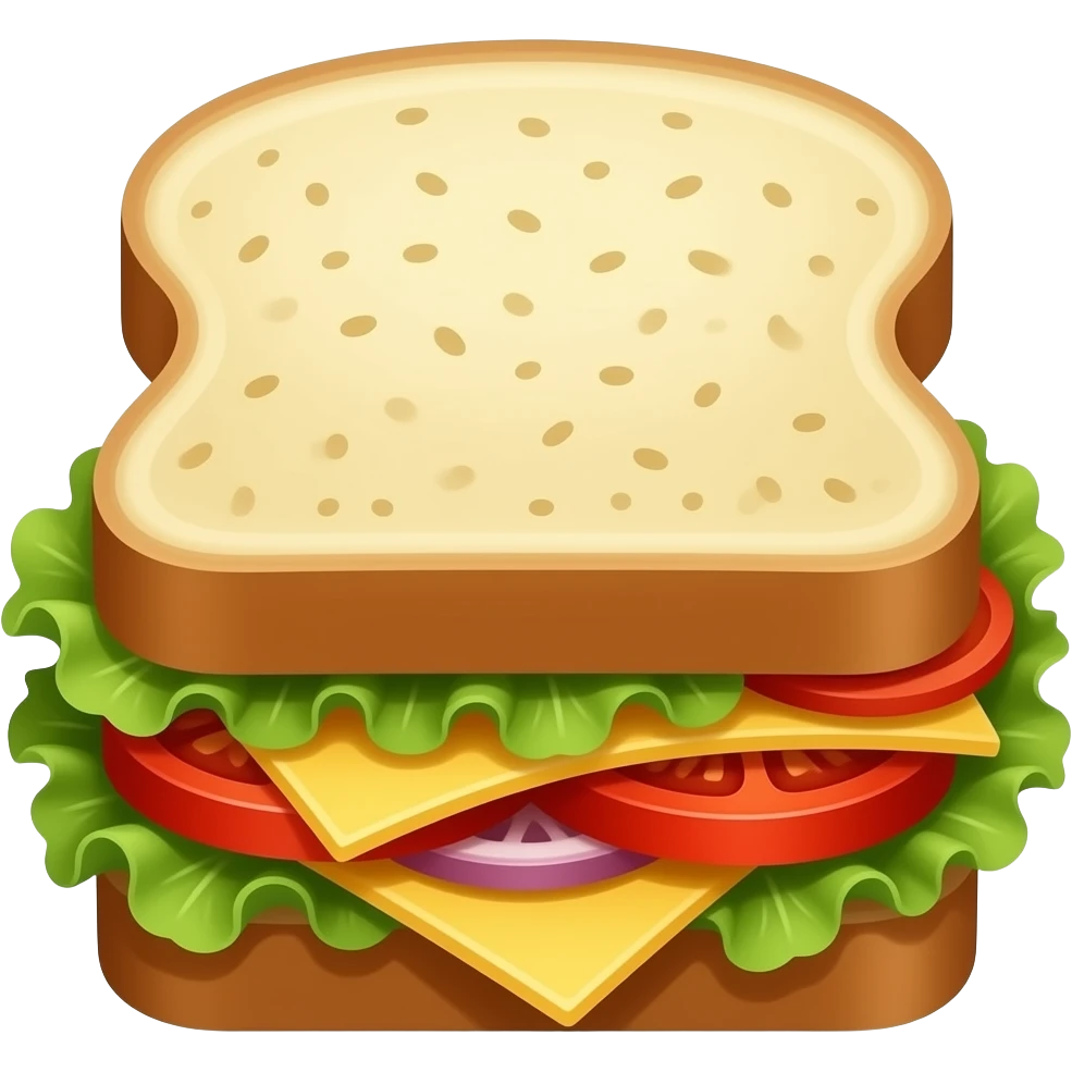 Cheese sandwich and vegetables emoji