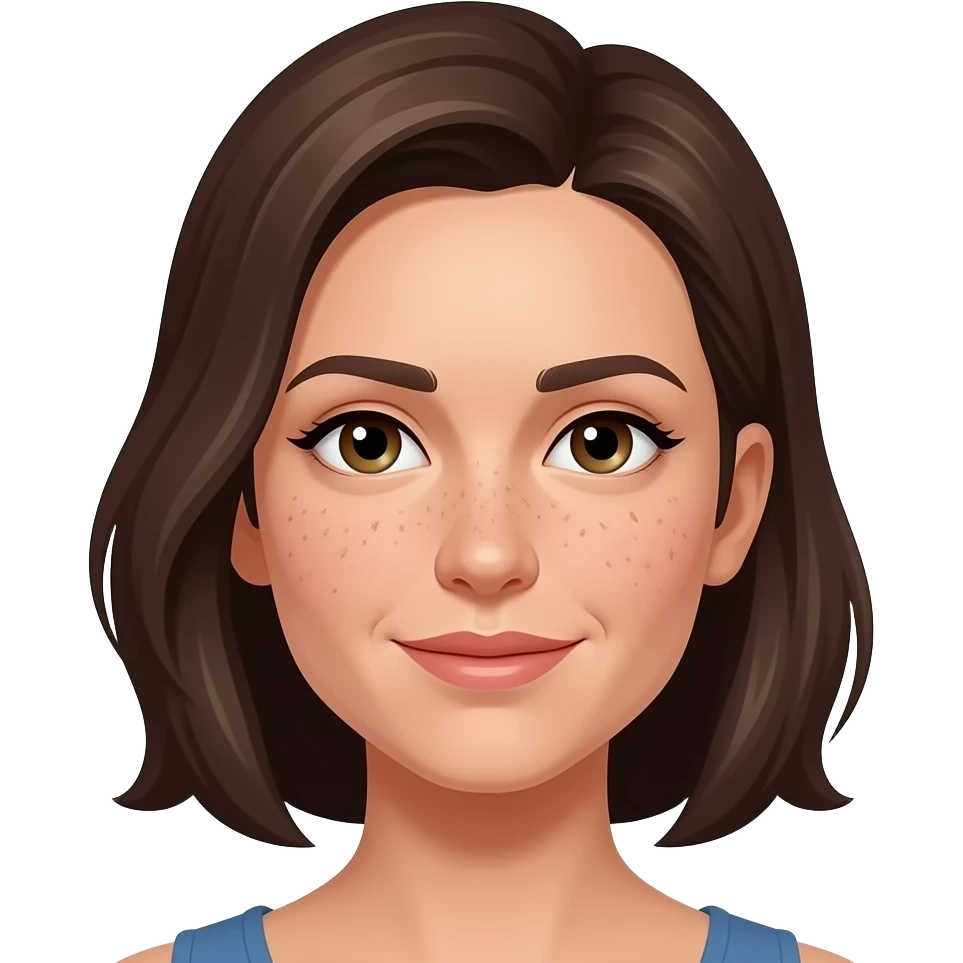 woman face with uneven skin and postacne leftovers emoji