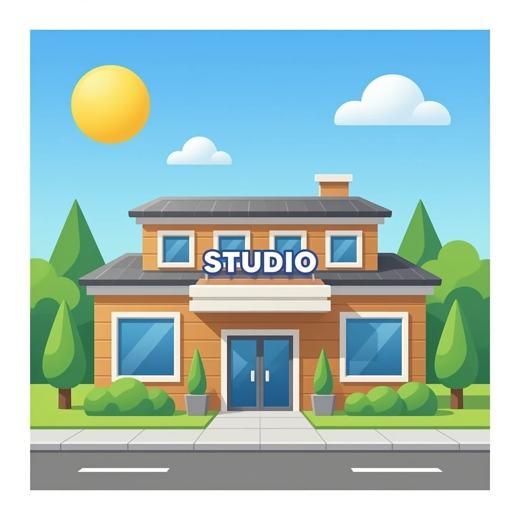 music studio building emoji