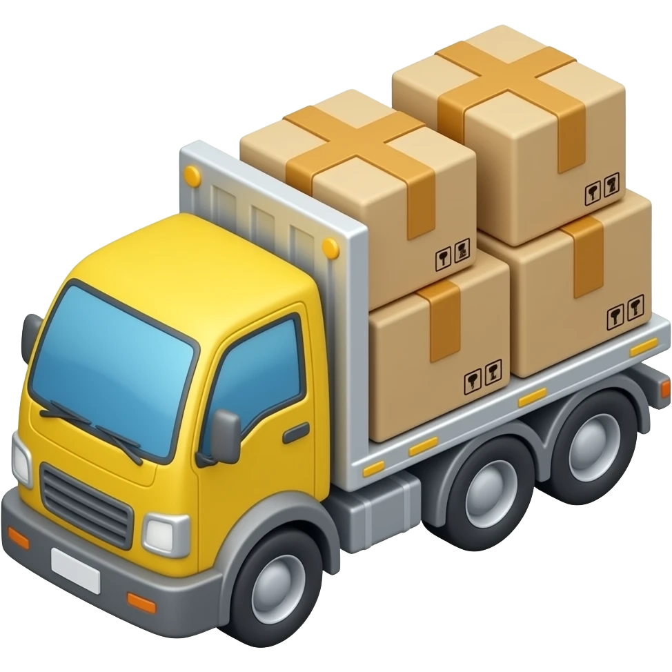 Лого для сайта - улучшенный оптимизатора загрузки грузовых автомобилей. Интерактивный 3D-инструмент для оптимизации размещения грузов в кузове автомобиля. emoji