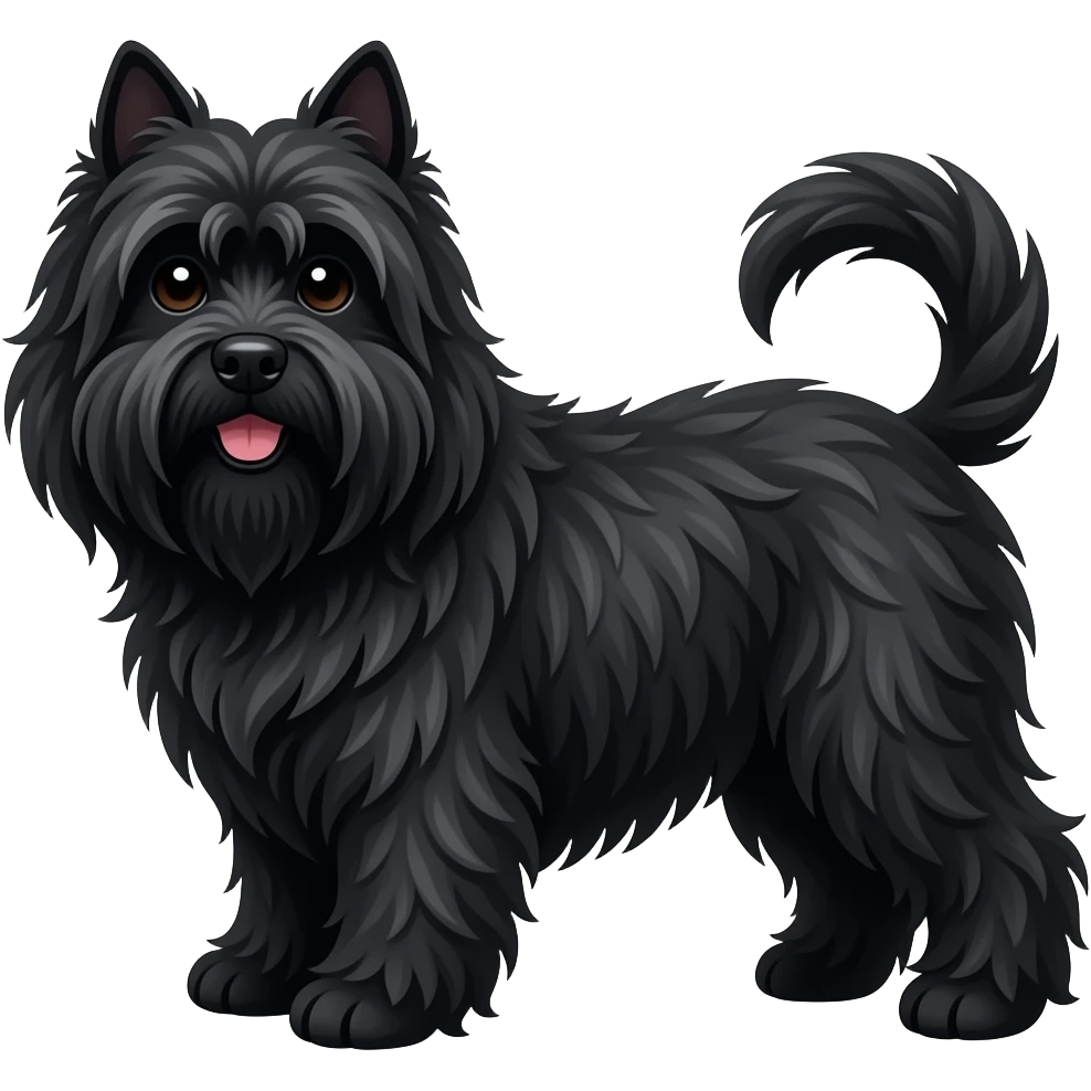 Black tibetanian terrier with long hair emoji