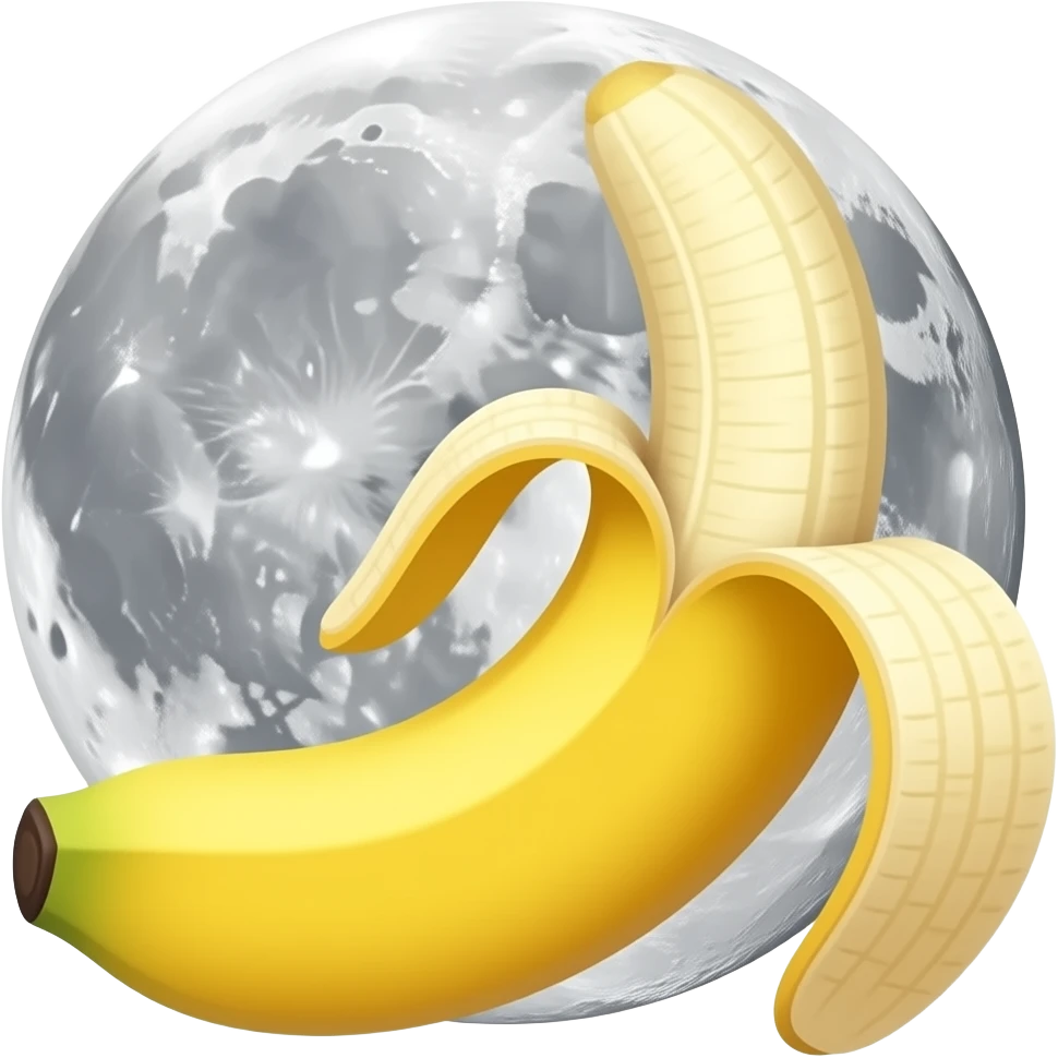 The emoji depicts a moon made entirely of bananas. emoji