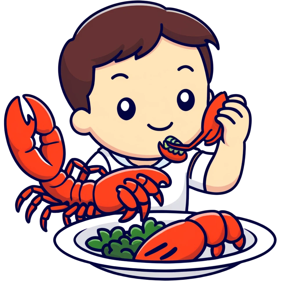 Me eating lobster  emoji