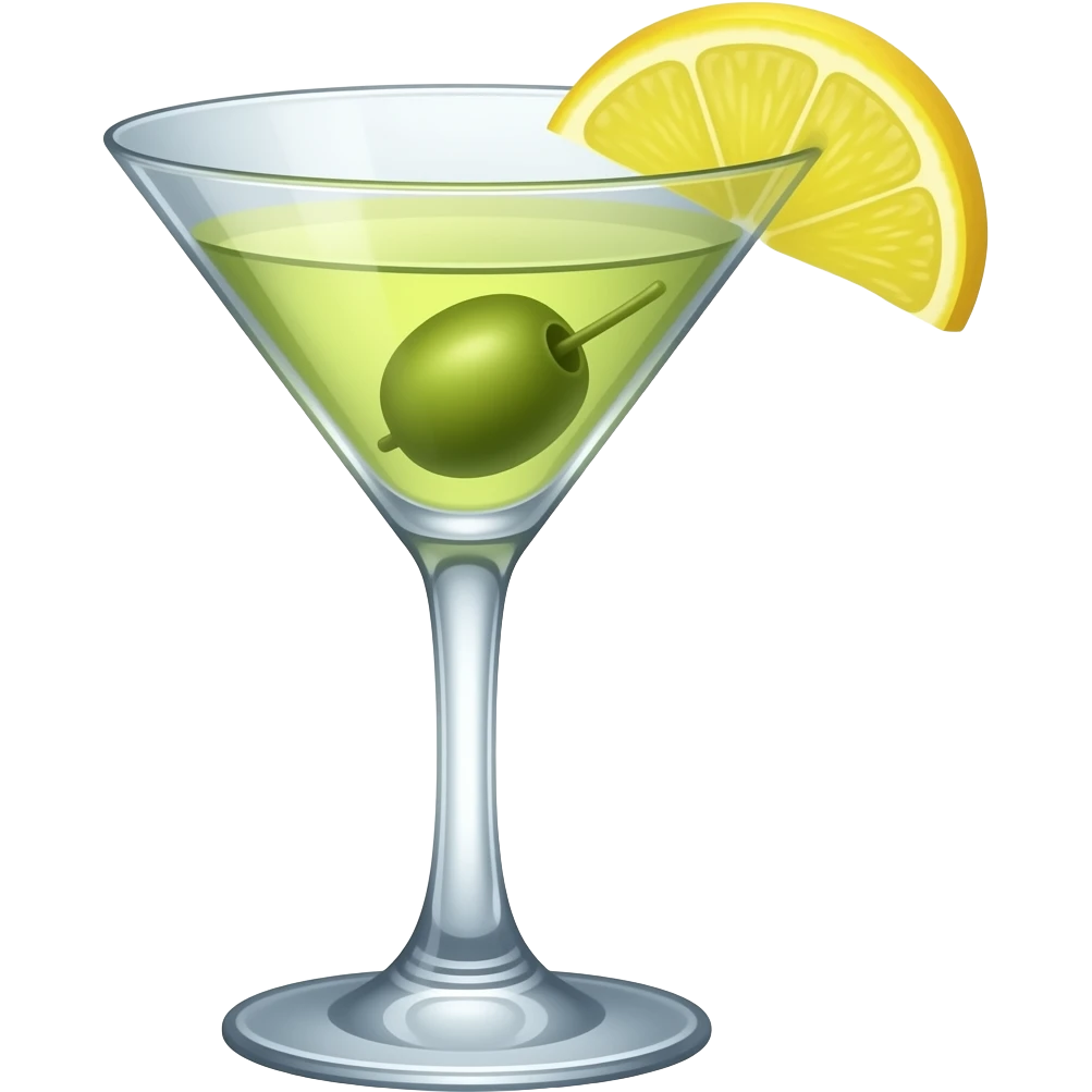 Olive martini in martini glass emoji