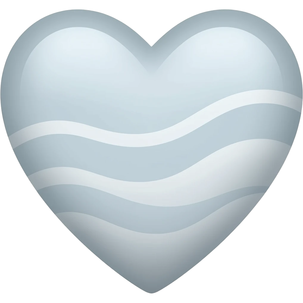 Lightish grey heart and whit waves in it emoji