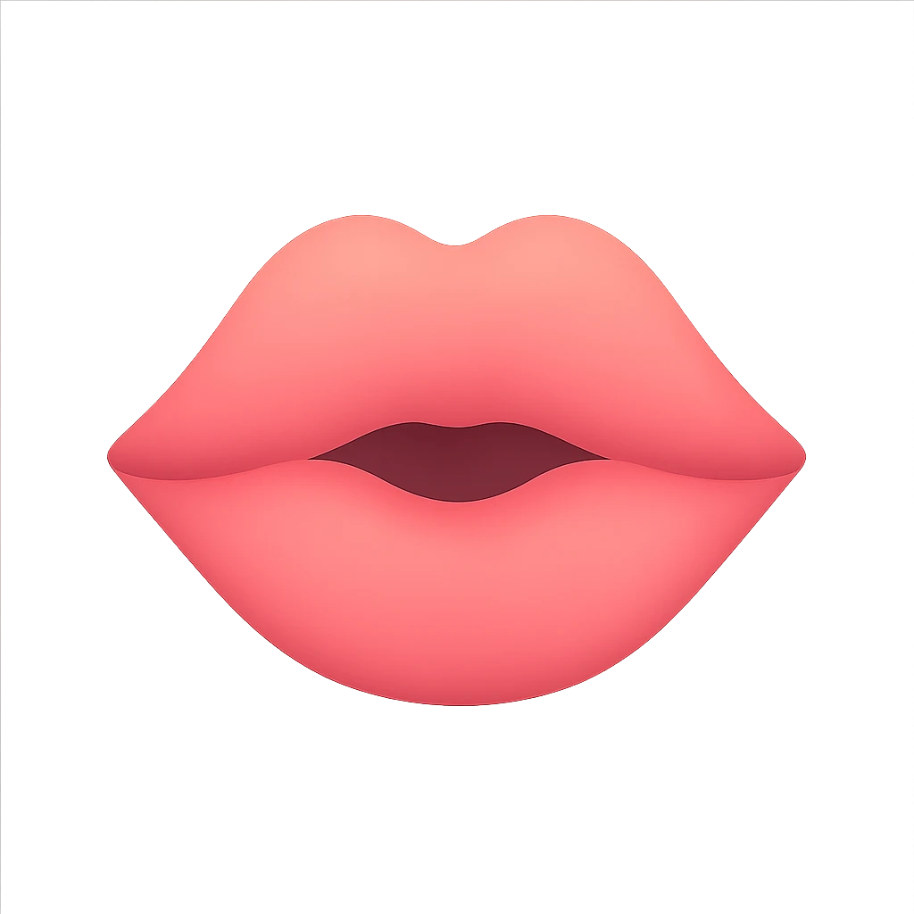 icon of a kiss, lineal color, gentle gradients, romantic feel emoji