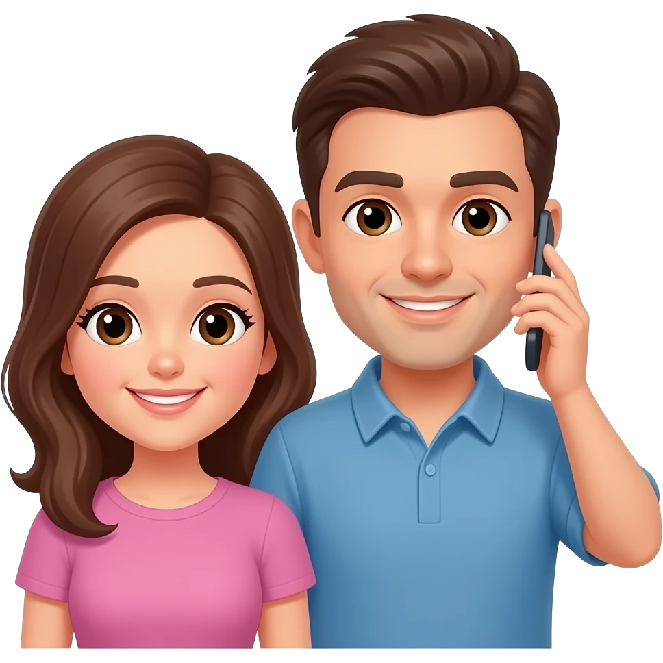 pareja con celular emoji