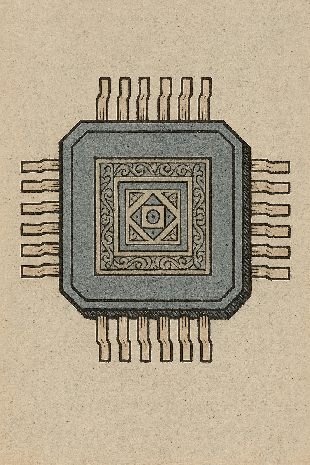 microchip retro-tech aesthetic, no people emoji