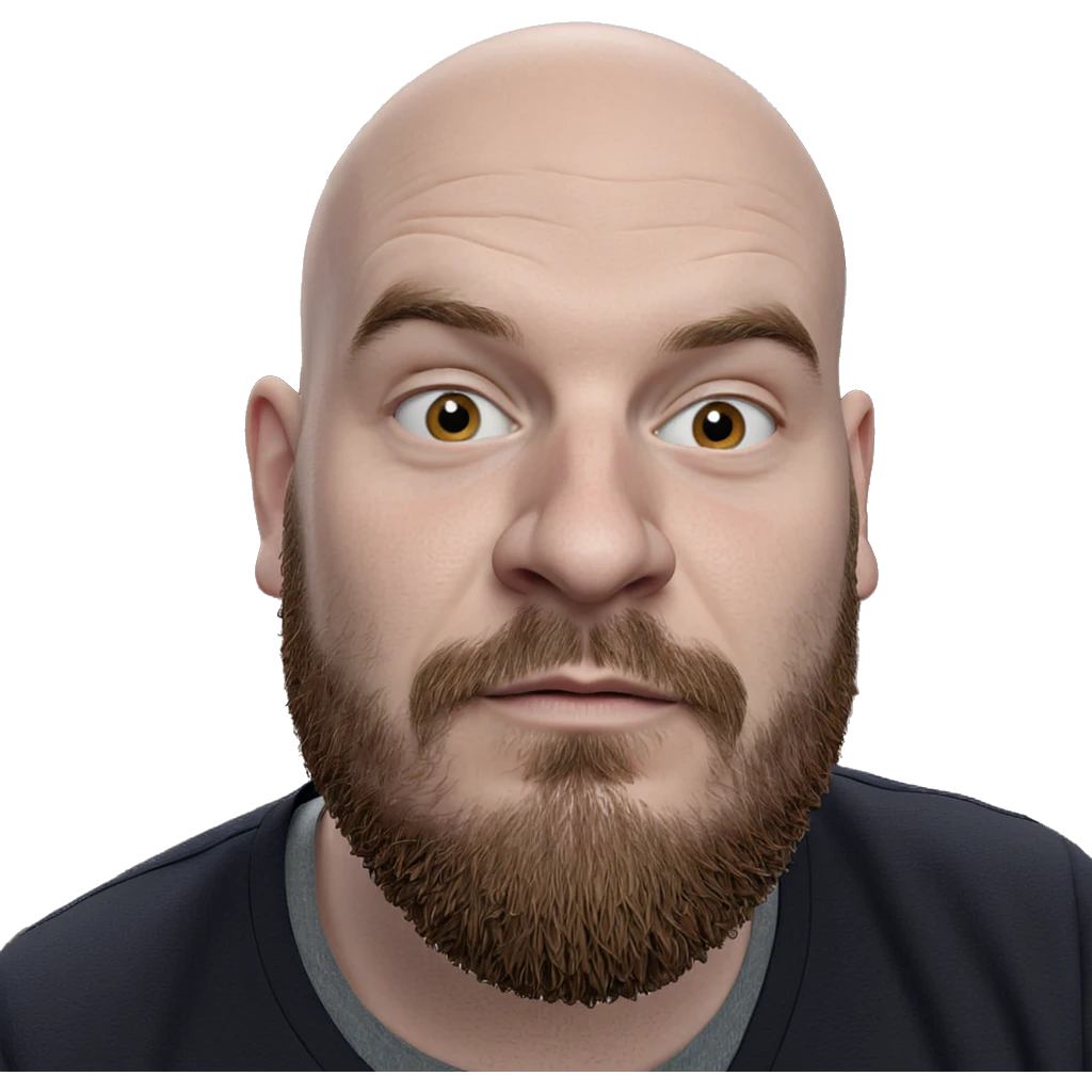 bald man with beard portrait emoji