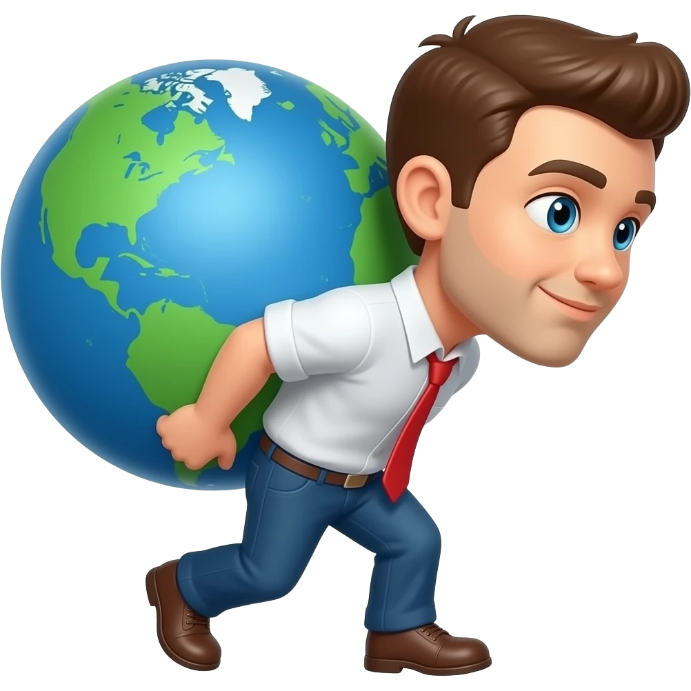 Hombre con el mundo en la espalda emoji