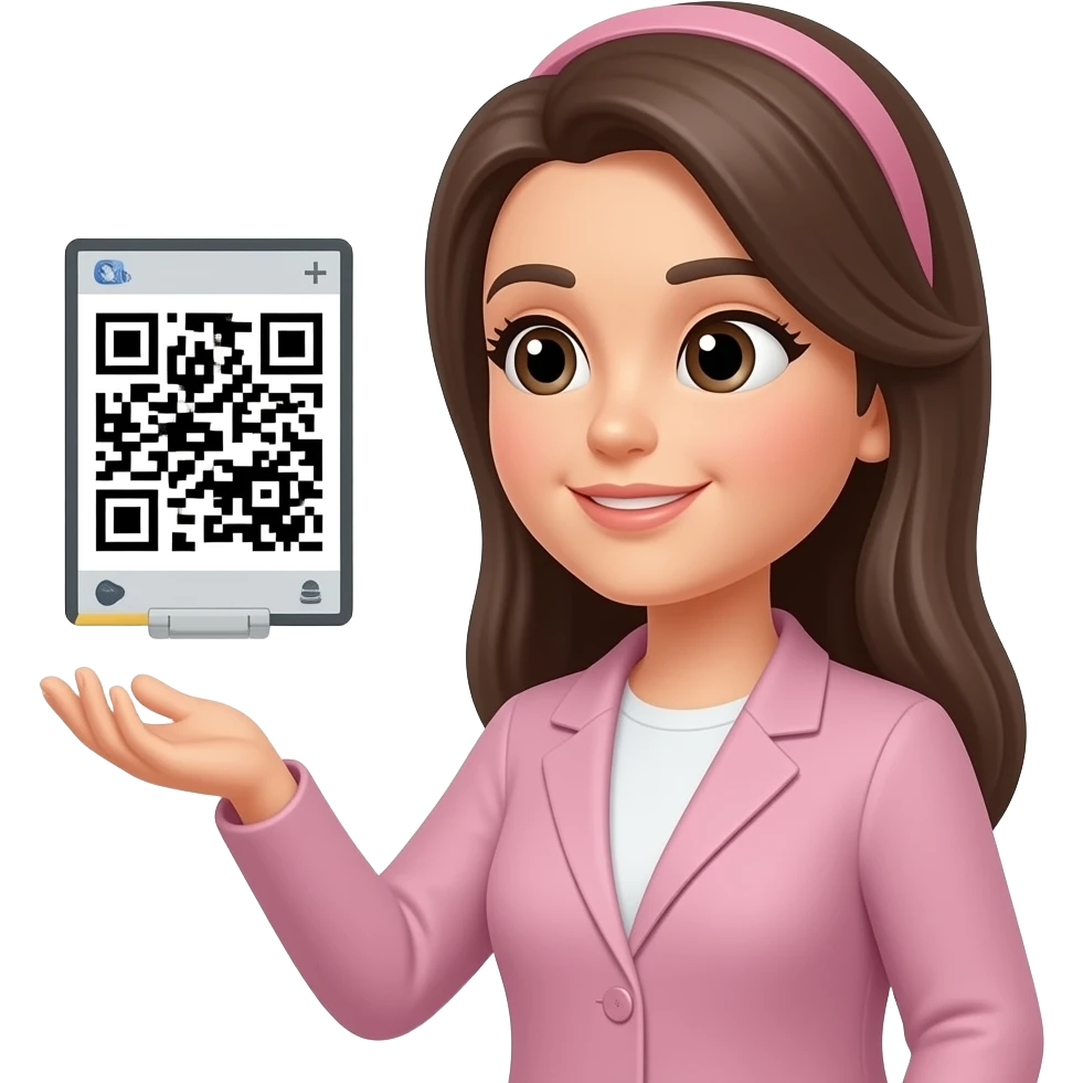 women scan qr emoji