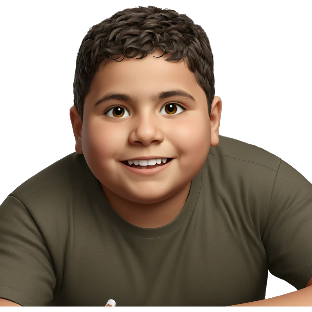 smiling boy with a bag emoji