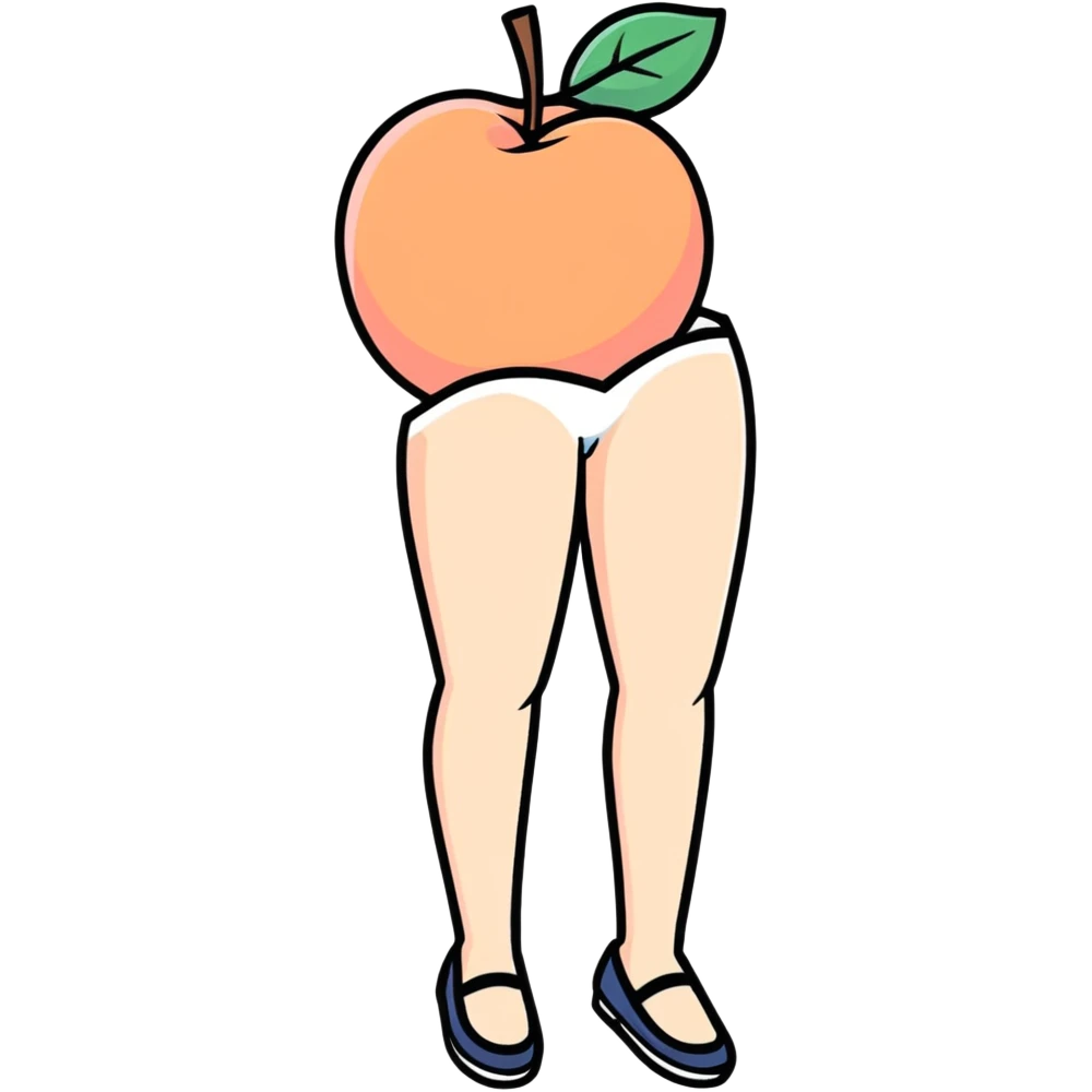 Peach with legs emoji
