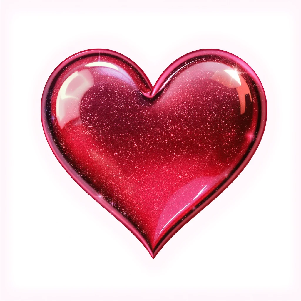 goth heart emoji, cute and shiny, with a gradient effect, no background emoji