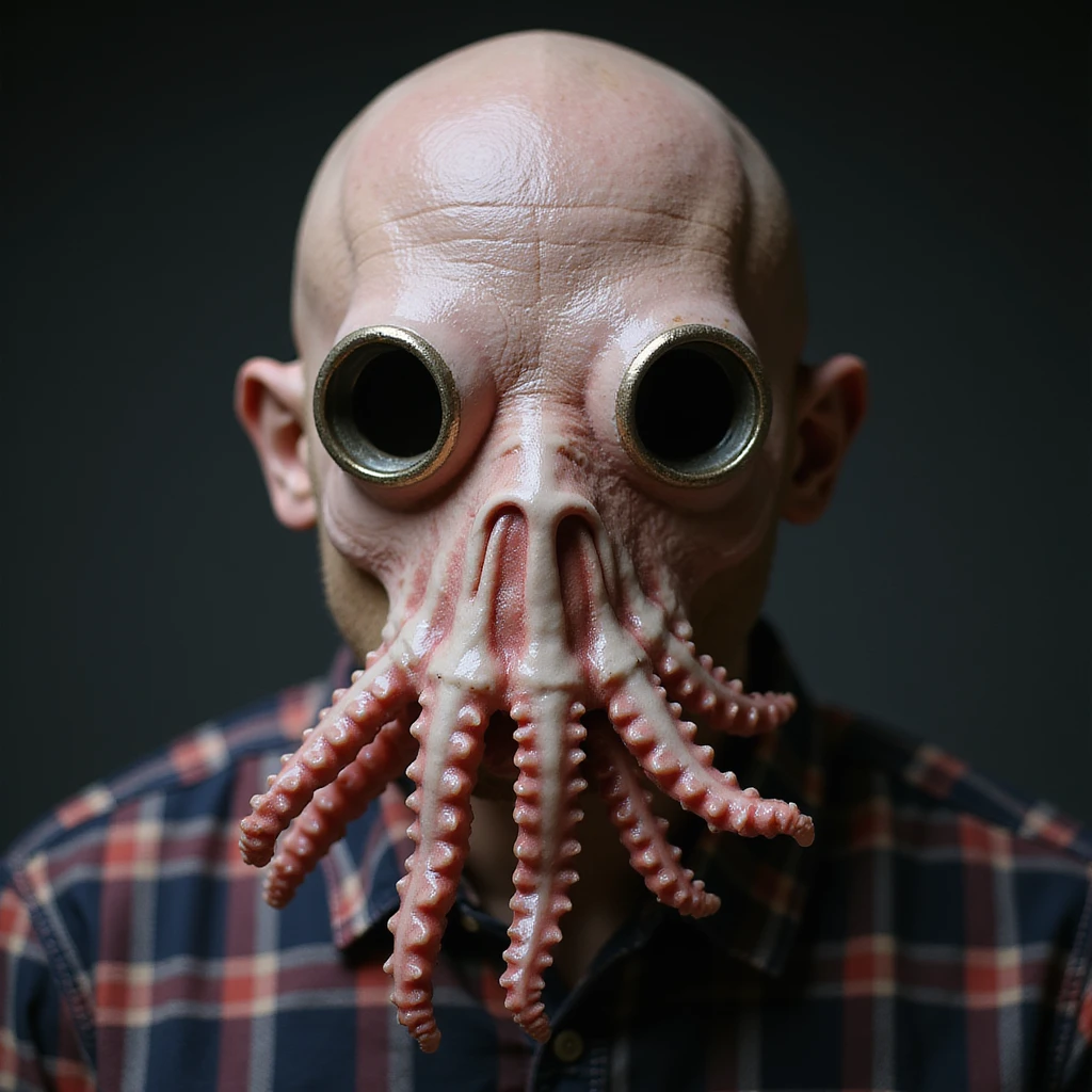 realistic photorealistic squid game front man mask emoji