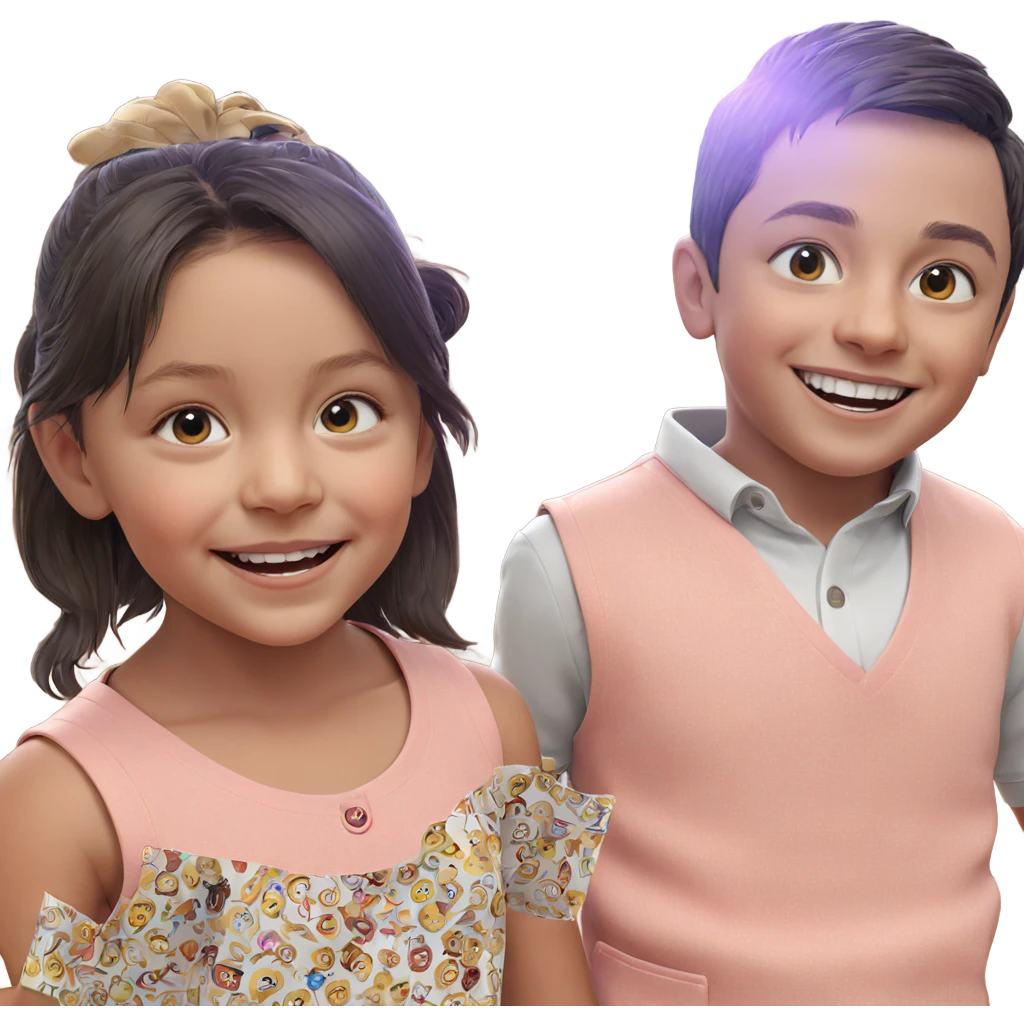 smiling girl with boy in vest emoji