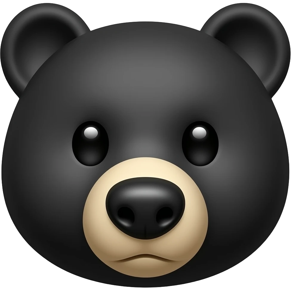 black bear head emoji