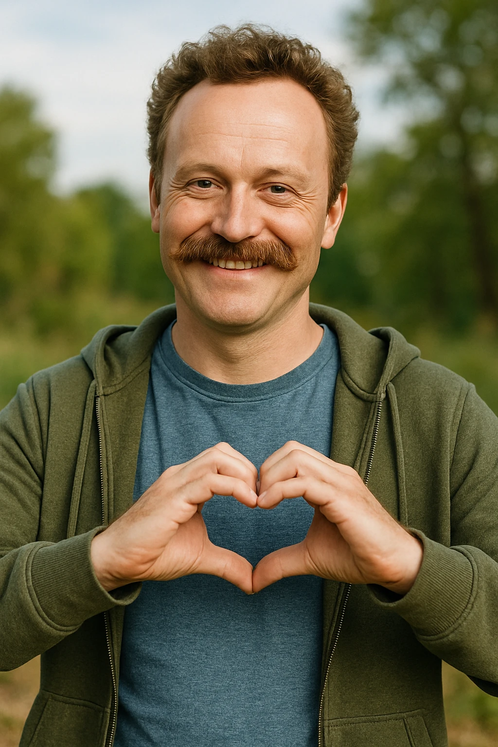 man heart shaped hands emoji