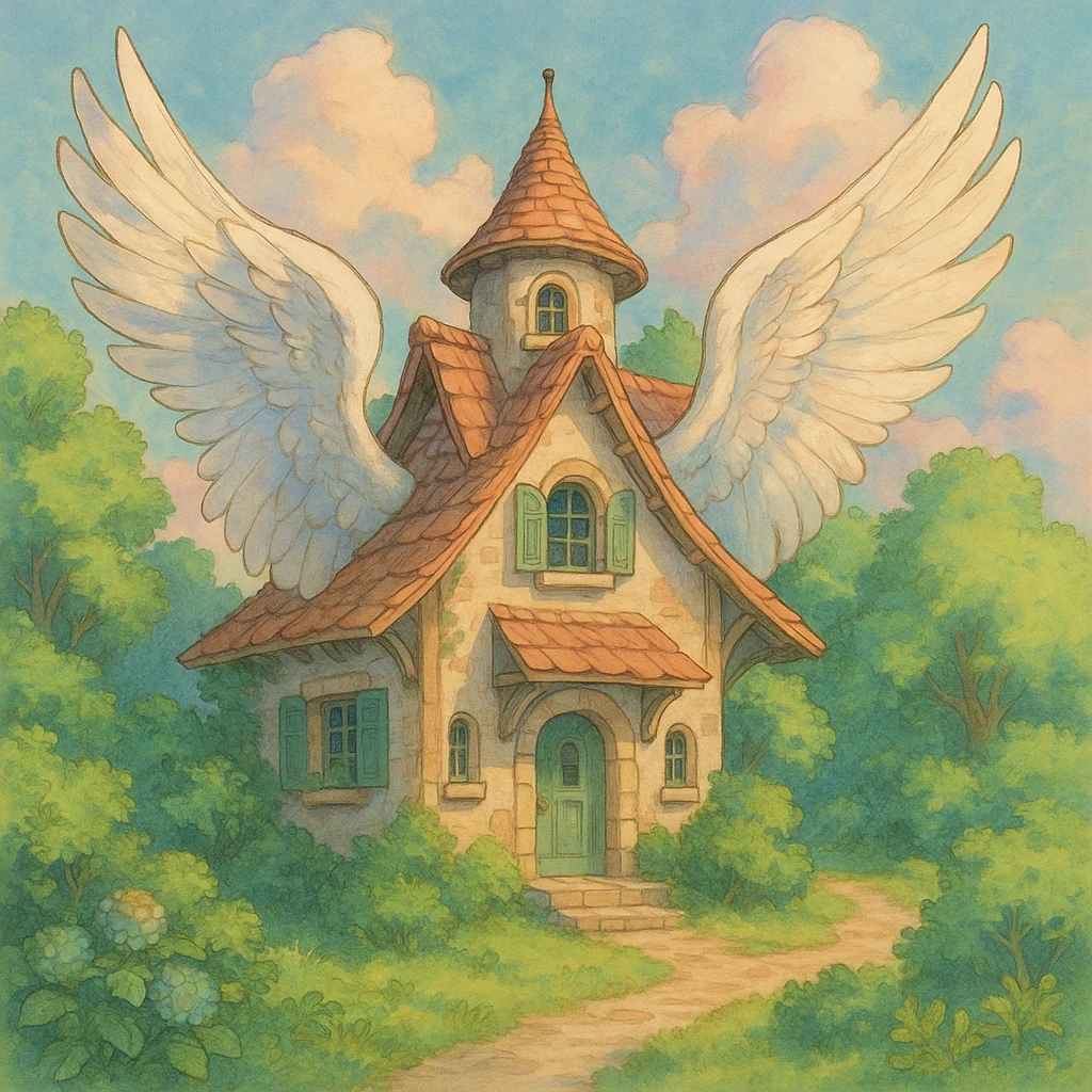 a house with wings emoji