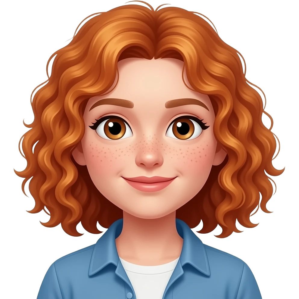 Fille rousse bouclés tâches de rousseur Bowling emoji