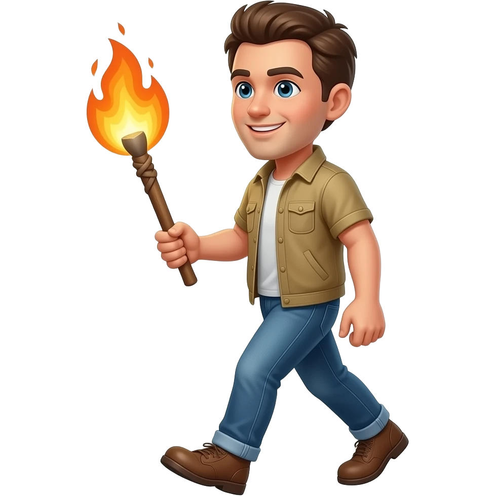 walking with a firestick emoji