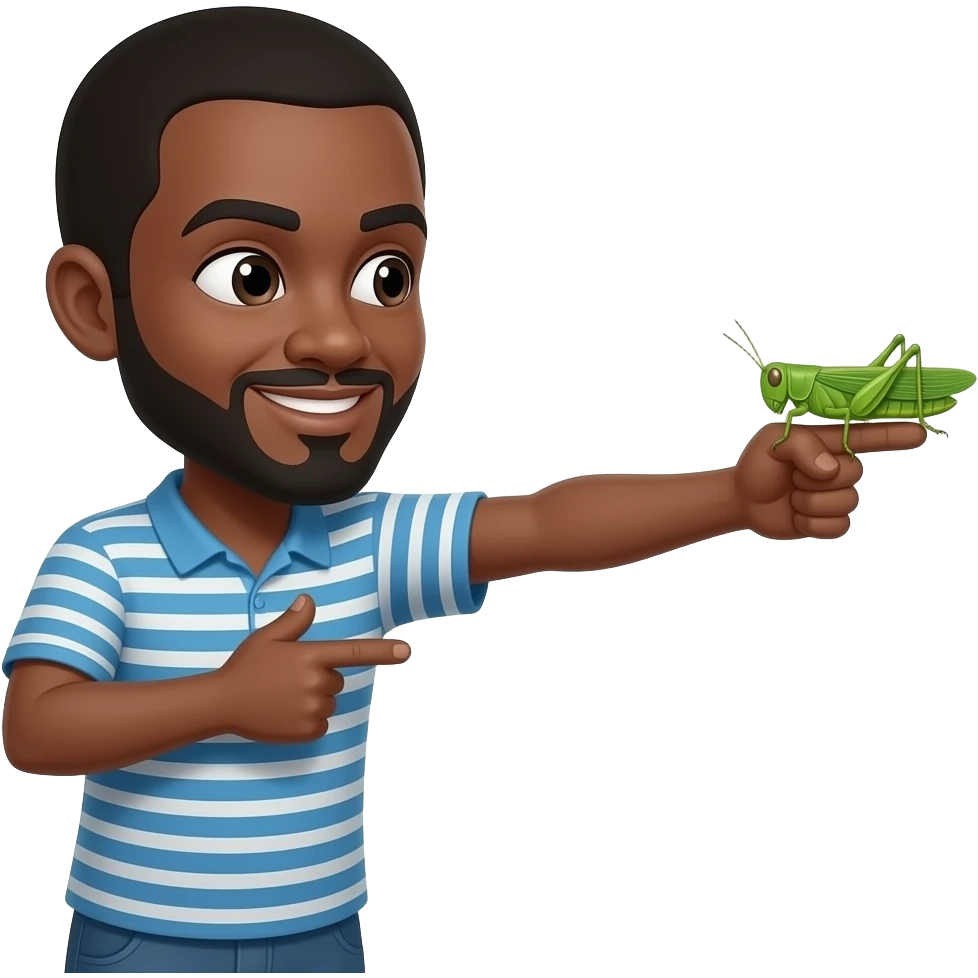 black man shooting a grasshopper emoji