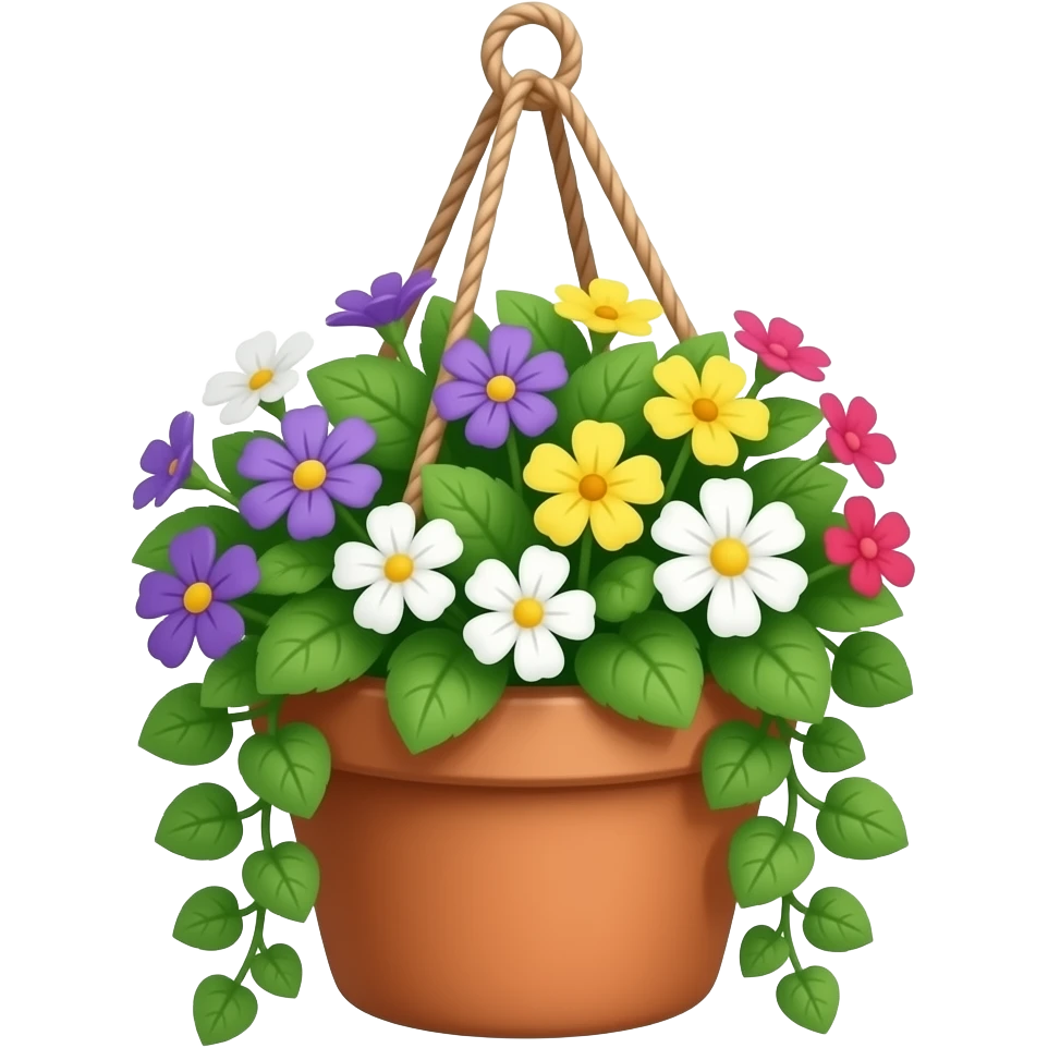 hanging flower pot emoji