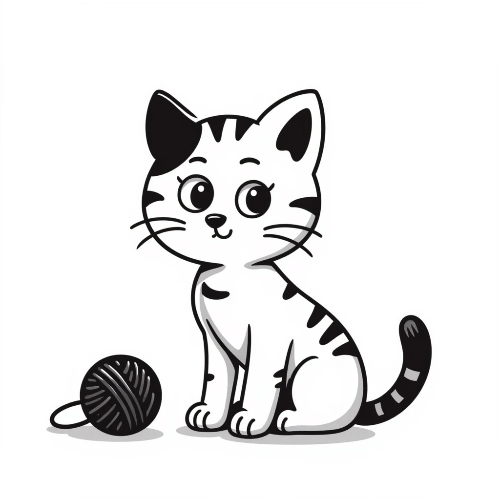 cute kitten doodle style, hand drawn emoji