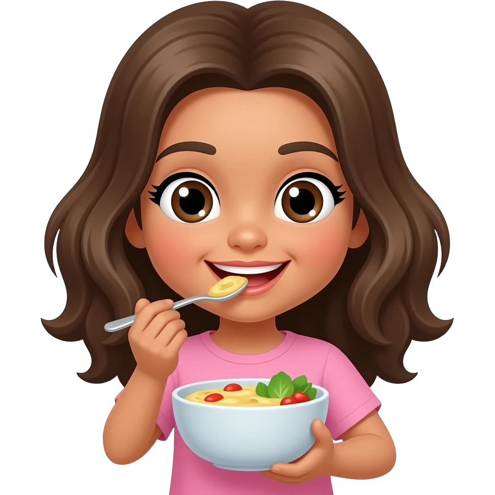 Tyla eating Millie Meal emoji