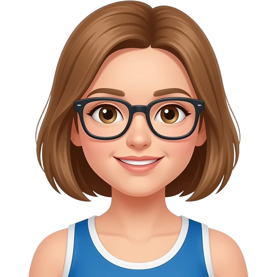 girl athelet with glasses emoji