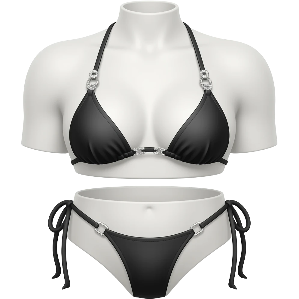 Black bikini set with diamond straps emoji