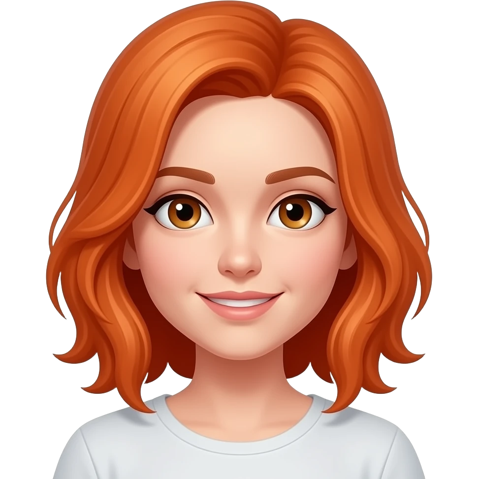 Saç kipkirmizi goz rengi ela kahve emoji