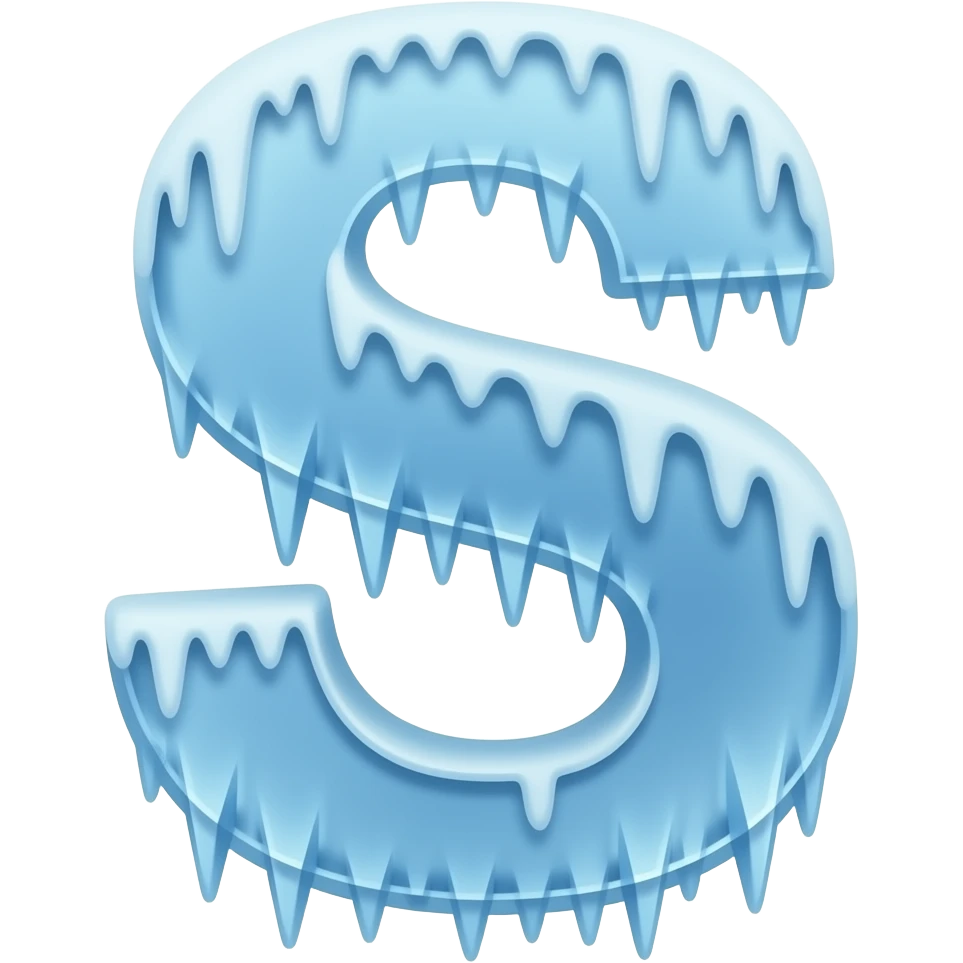 letter S with frozen ice spikes (spike direction downwards) emoji