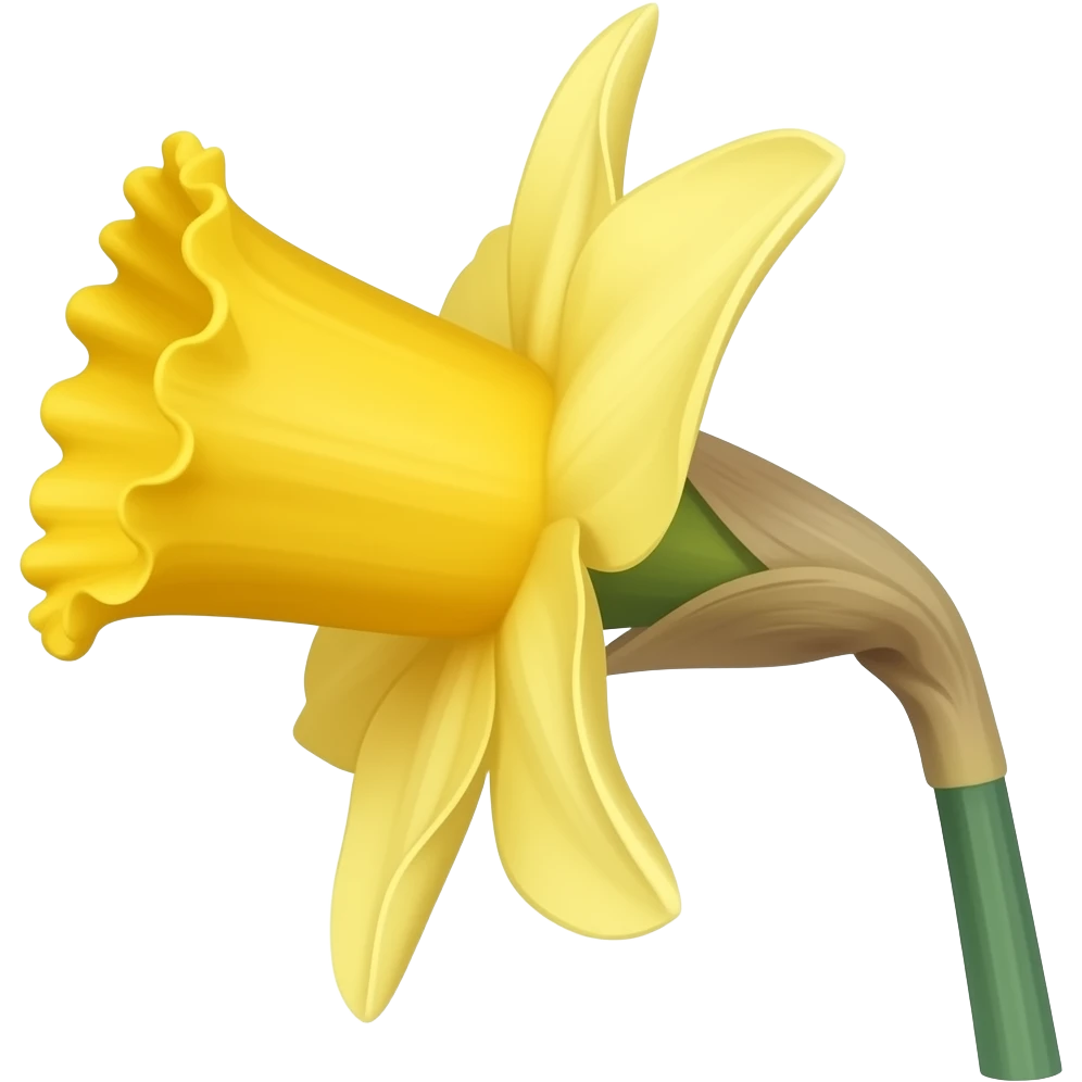 нарисуй желтый нарцисс на стебле emoji