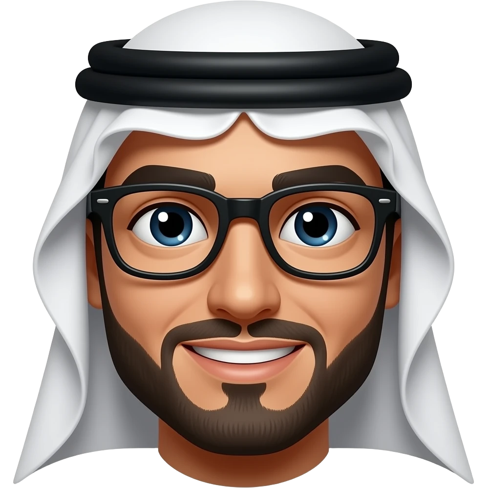 Rostro de árabe com lentes negros emoji